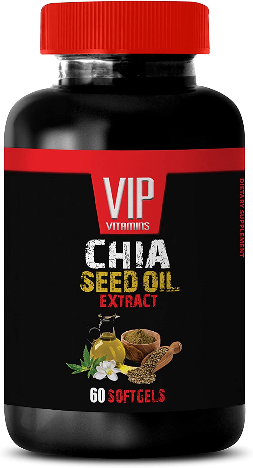 Brain Support Pills - CHIA Seed Extract Oil - chia Seeds - 1 Bottle (60 Softgels)