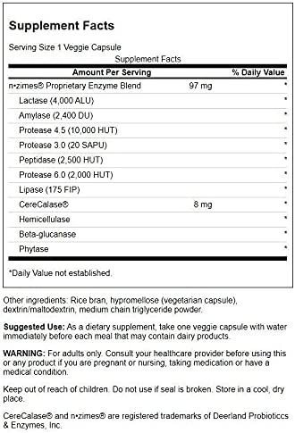 Swanson n-zimes Dairy 90 Veg Capsules Enzyme (4 Pack)