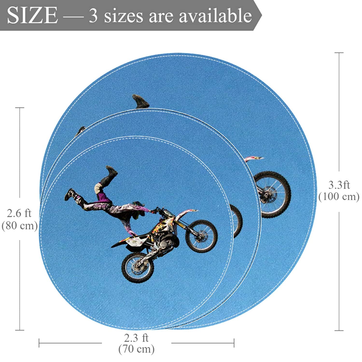 Multiple Size Play Mat Motocross Stylish Baby Play Mat for Crawling, Playing & Yoga \xe2\x80\x93 Non