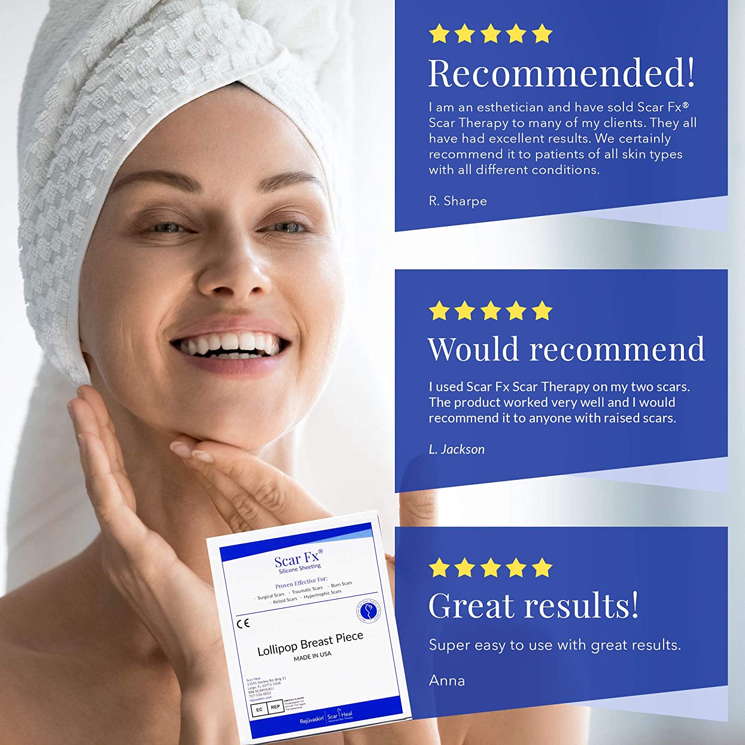 Rejuvaskin Scar Heal Kit for Breast Procedures Breast Lollipop Pair