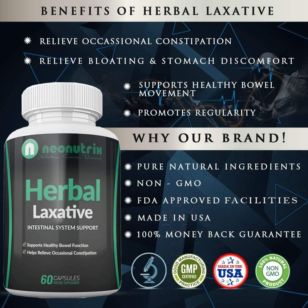 Natural Laxative Psyllium Husk Capsules Constipation Relief & Healthy Bowel Movement Colon Cleanse &