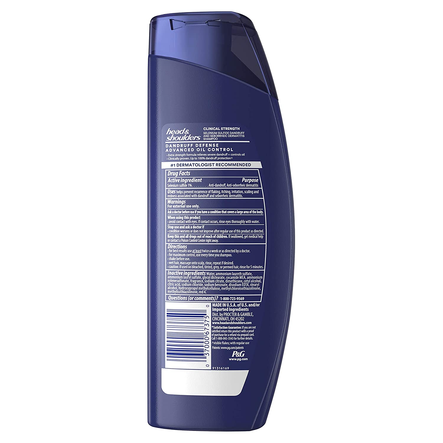 Head & Shoulders Clinical Dandruff Defense + Advanced Oil Control Shampoo, 13.5 Fl Oz, 5.291 Fl Oz