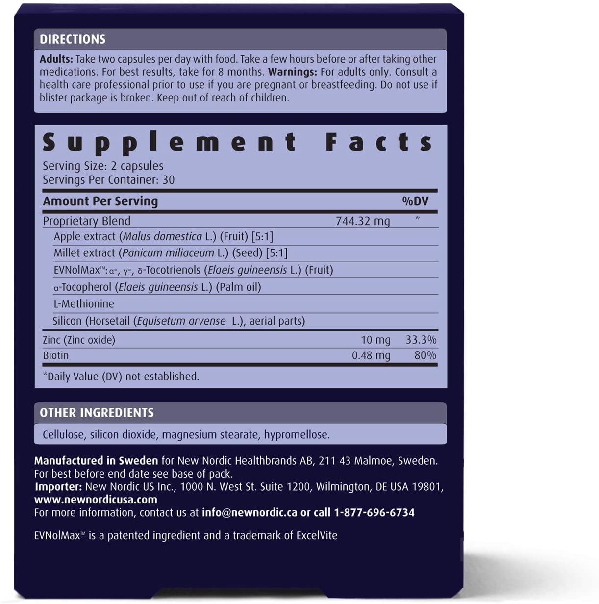 New Nordic Hair GRO | Hair Growth Supplement Tablets | Biotin & Palm Fruit Extract for Natural Regro