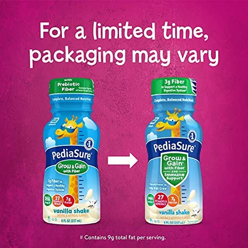 PediaSure, Grow & Gain Fiber Shake, Vanilla, 48 oz (pack of 6)