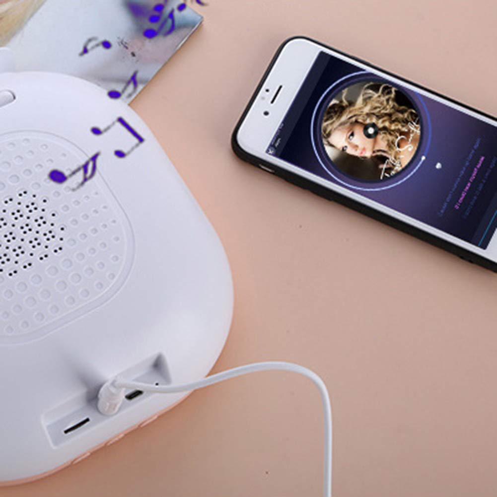heaven2017 Wireless Bluetooth Sound Lamp LED Lighted Makeup Mirror Pink