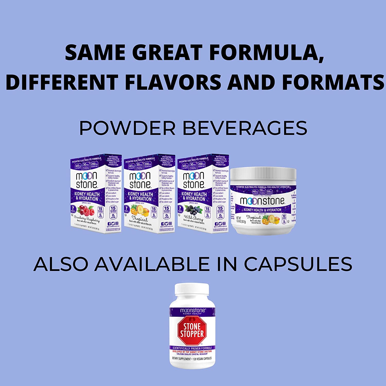 Moonstone Nutrition Kidney Stone Health Supplement, Keto Electrolyte Hydration Powder, Alkalize, Pre