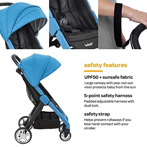 Larktale Chit Chat Compact Lightweight Travel Stroller, Freshwater Blue