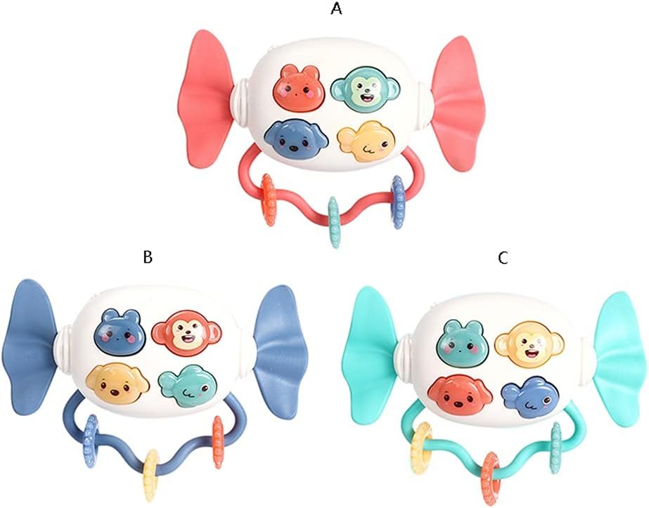 Ochine Soft Infant Rattle Musical Candy with Light Baby Rattles Kids Set Style Safety Hand Bell Musi