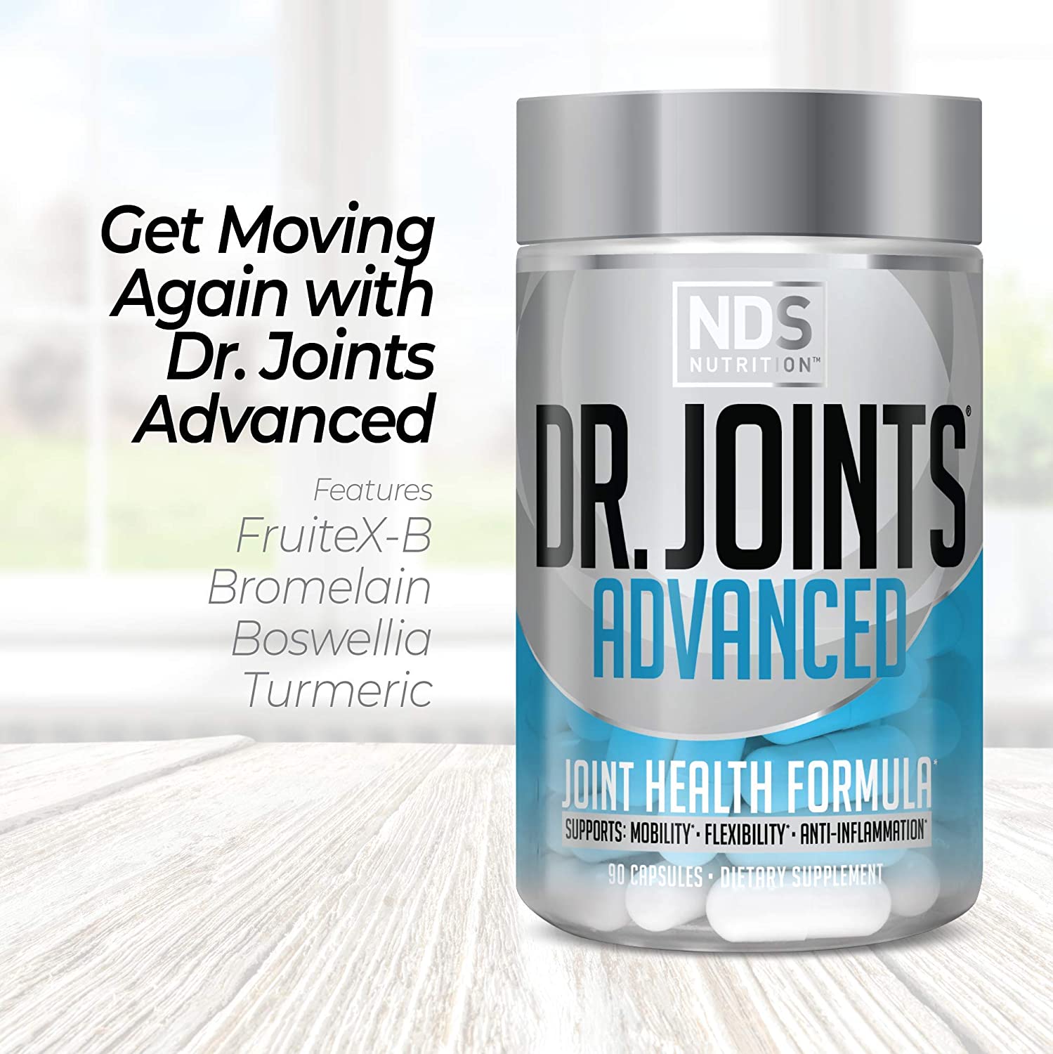 NDS Nutrition Dr. Joints - Advanced Joint Health Formula with FruiteX-B, Glucosamine, & Chondroitin 