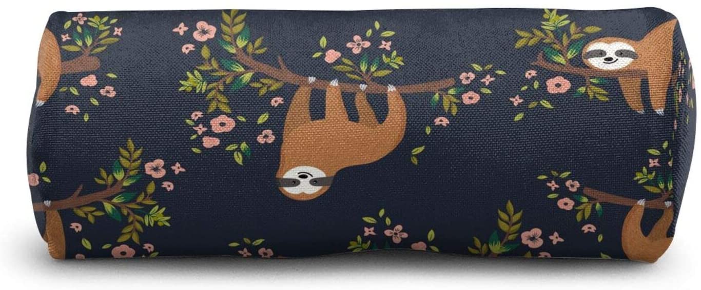 Baby Sloth on Tree Pencil Pen Bag Case, Women Makeup Bag Cosmetic Storage Pouch Holder Box Organizer