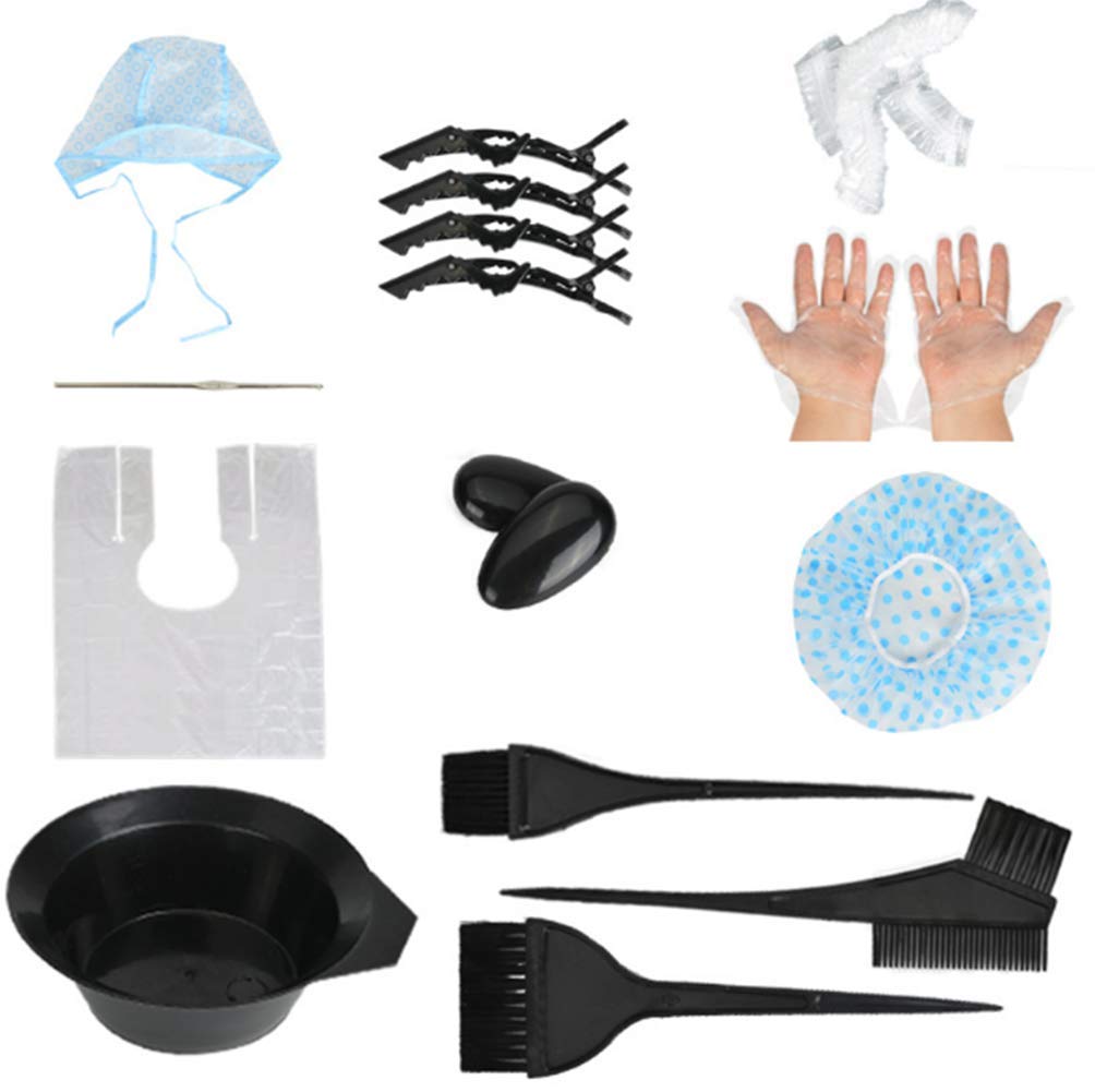PEPAXON Hair Dye Coloring Kit 18PCS Hair Dyeing DIY Tool Tinting Bowl, Dye Brush, Ear Cover, Gloves,
