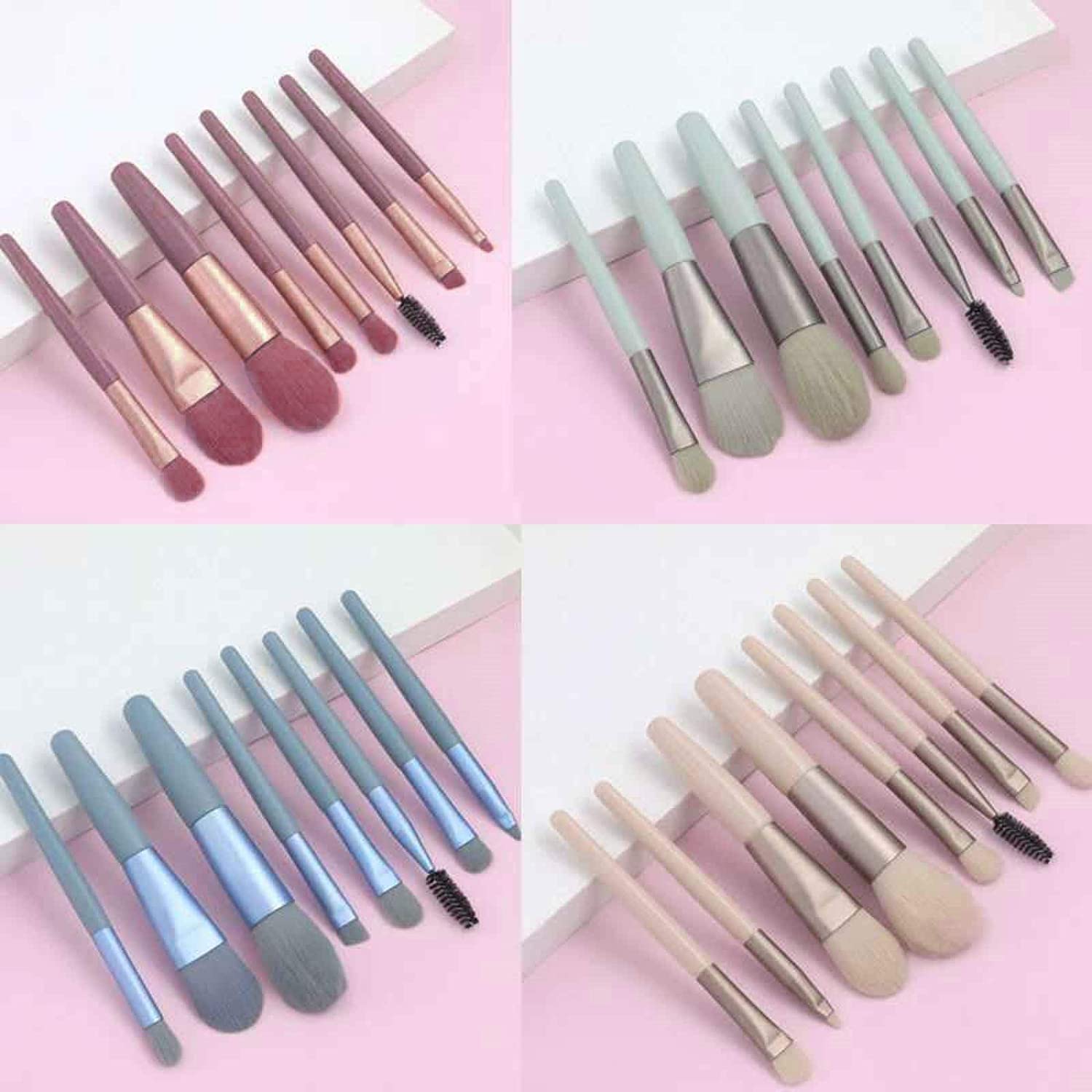 8PCS Mini Makeup Brushes Set Sculpting Brush Foundation Bronzer Brush Eyebrow brush Facial Cosmetic 