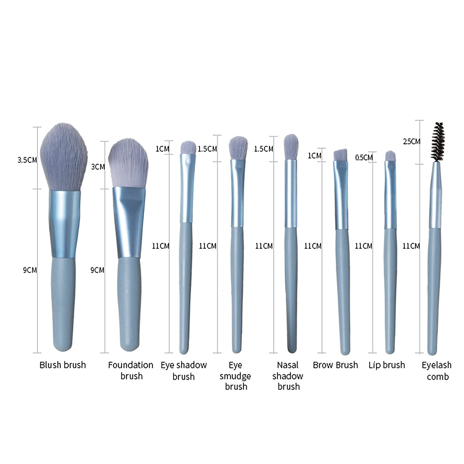 8PCS Mini Makeup Brushes Set Sculpting Brush Foundation Bronzer Brush Eyebrow brush Facial Cosmetic 