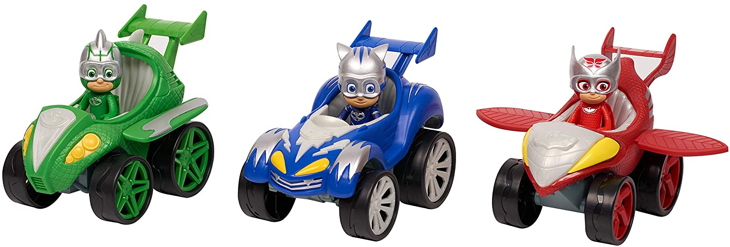 PJ Masks Power Racers Vehicles, Articulated Gekko Figure and Gekko Mobile, Green