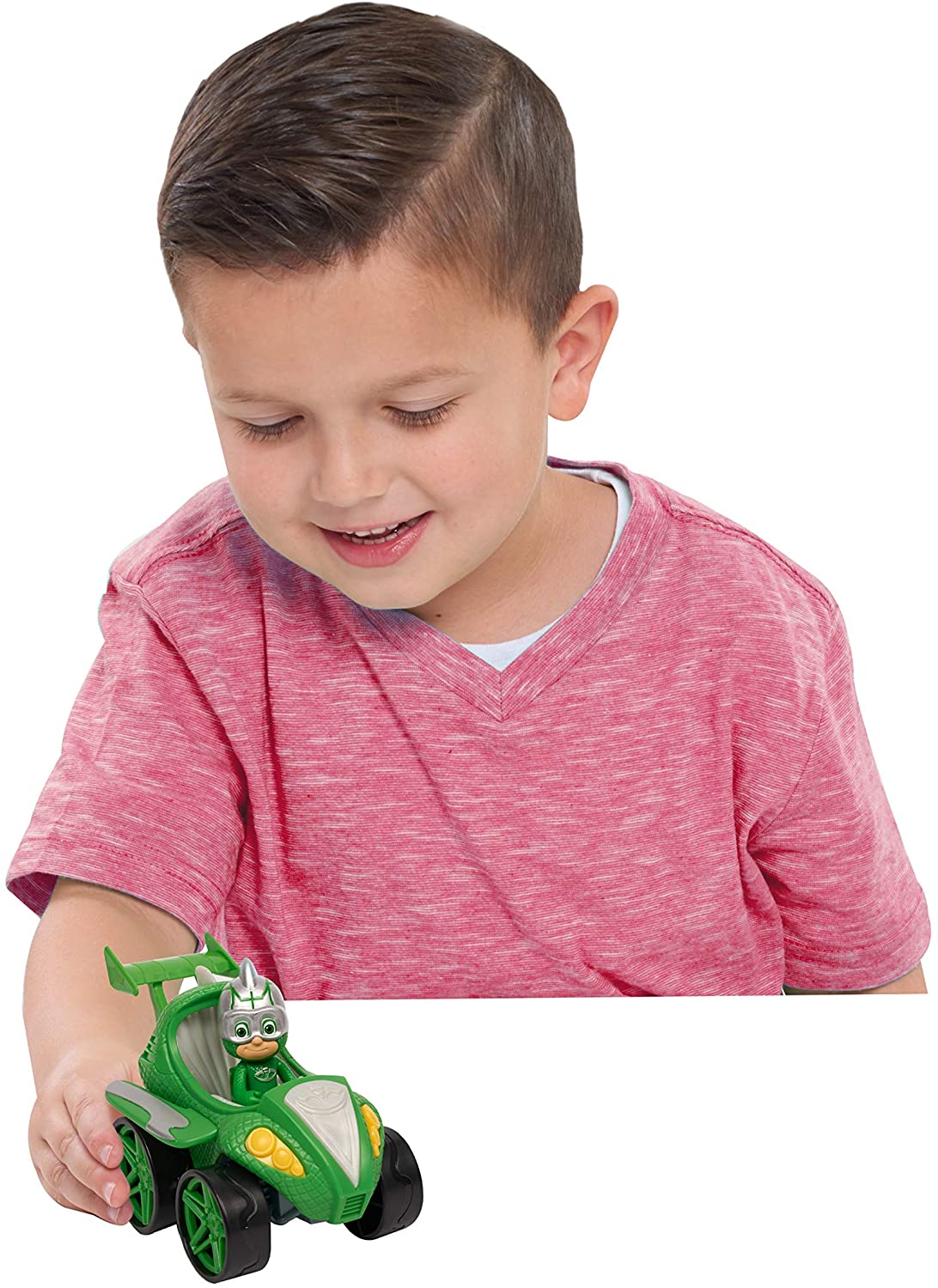 PJ Masks Power Racers Vehicles, Articulated Gekko Figure and Gekko Mobile, Green