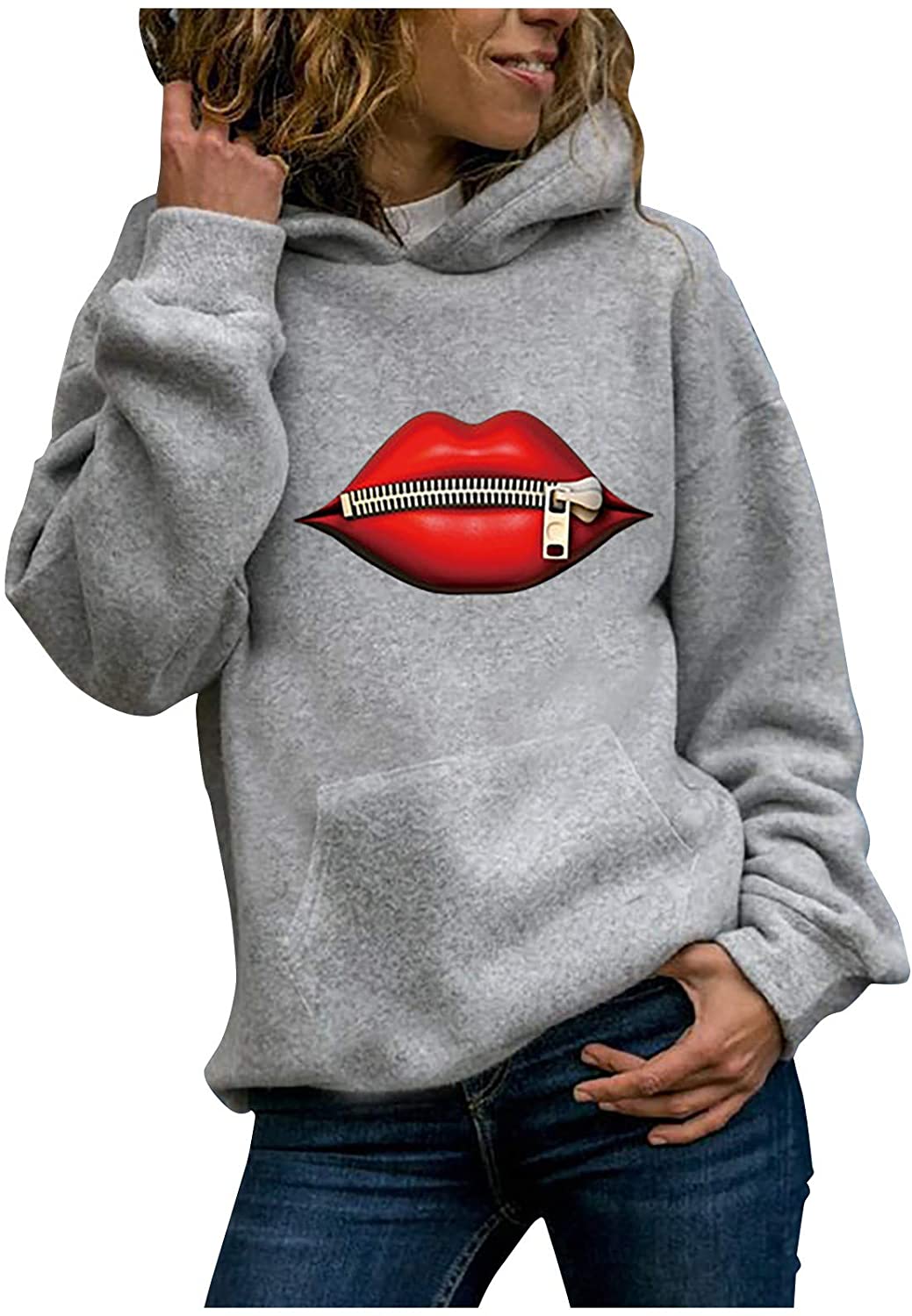 Dosoop Women Sweatshirt Floral Long Sleeve Drawstring Casual Hoodies Drawstring Pullover Sweaters To