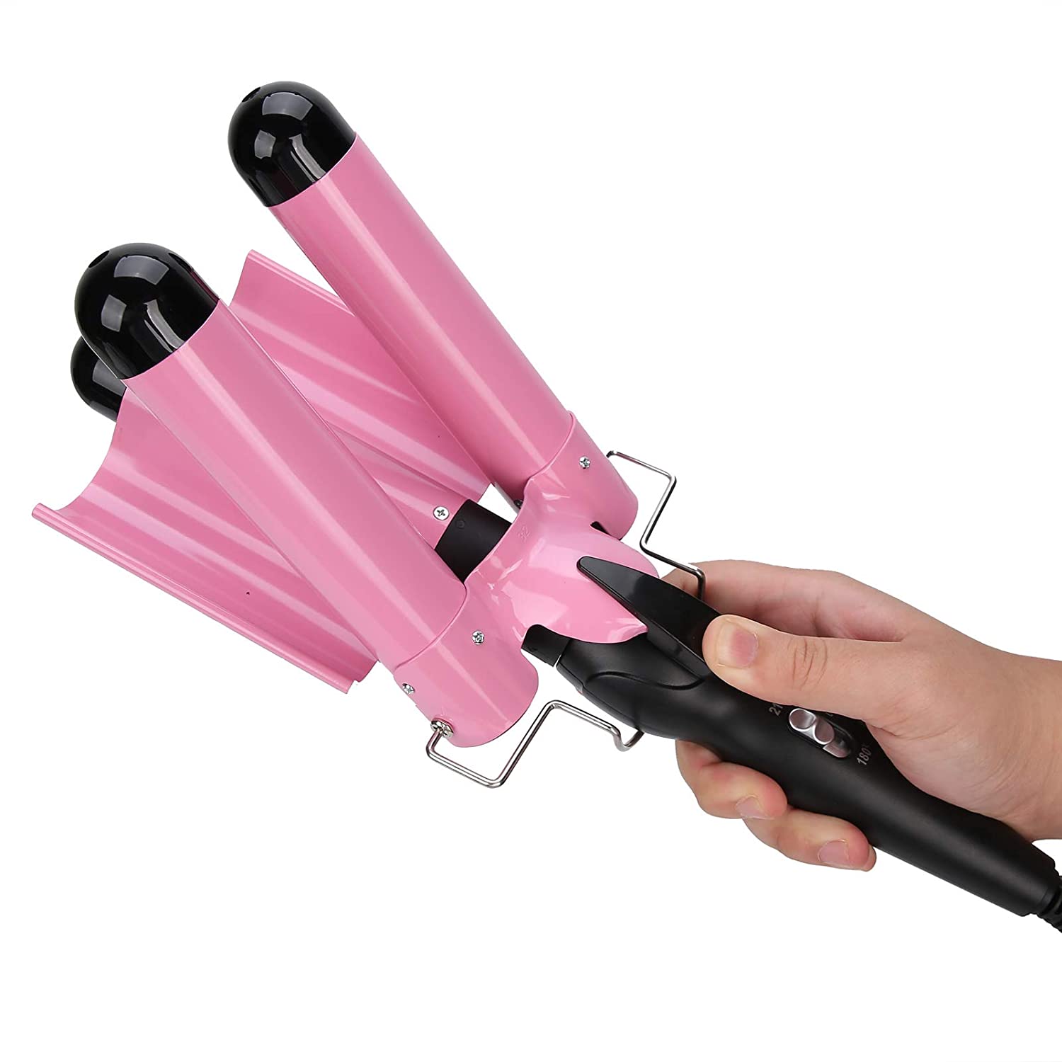Hair Curling Iron 3 Barrel Hair Crimper Ceramic Temperature Control Hair Waving Styling Tools 32mm E