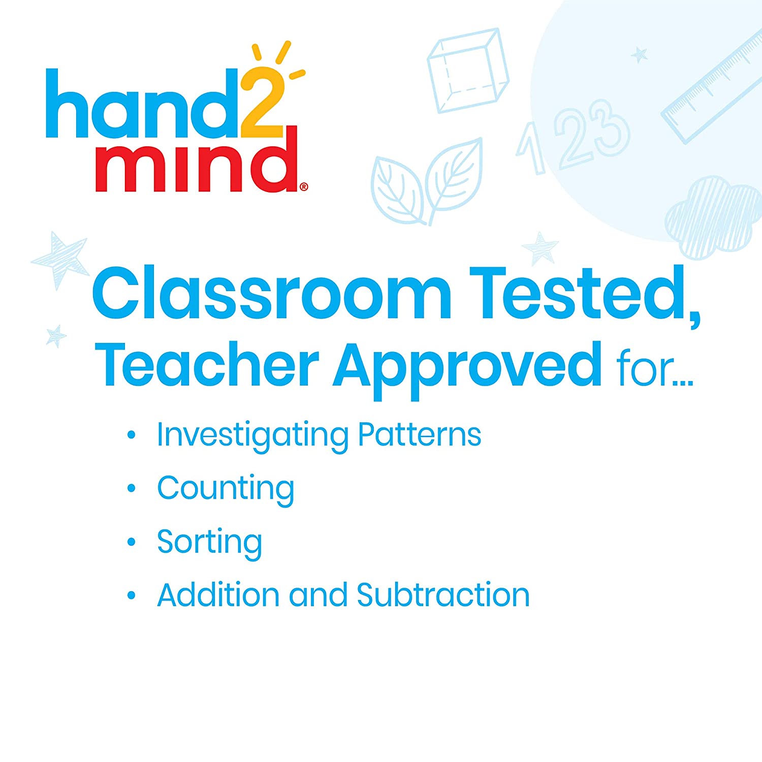 hand2mind Plastic Square with 7 Color Tiles, Color Sorting, Math Counters, Counting Manipulatives, C