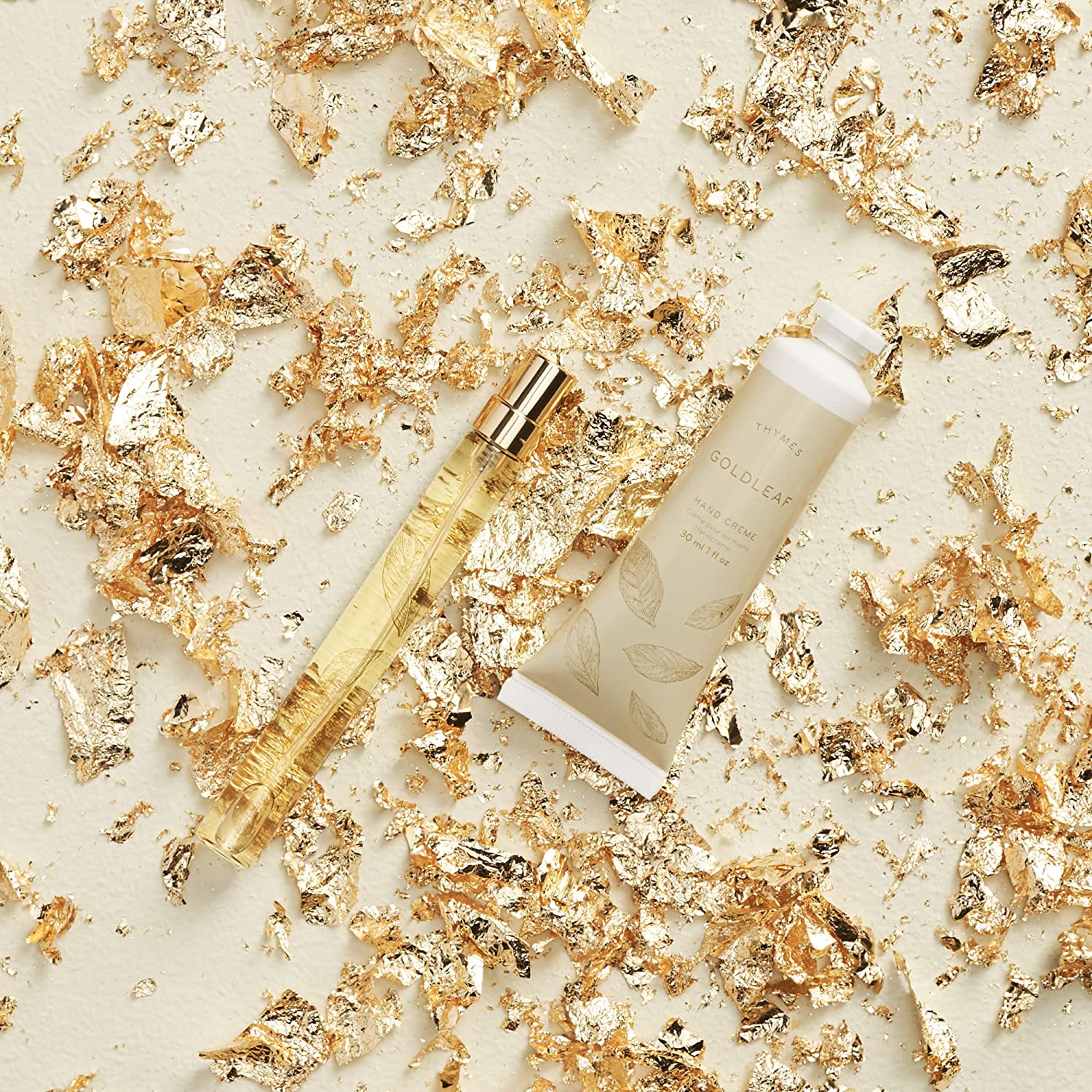 Thymes Goldleaf Fragrance Duo Contains Petite Hand Cream & Perfume Spray Pen
