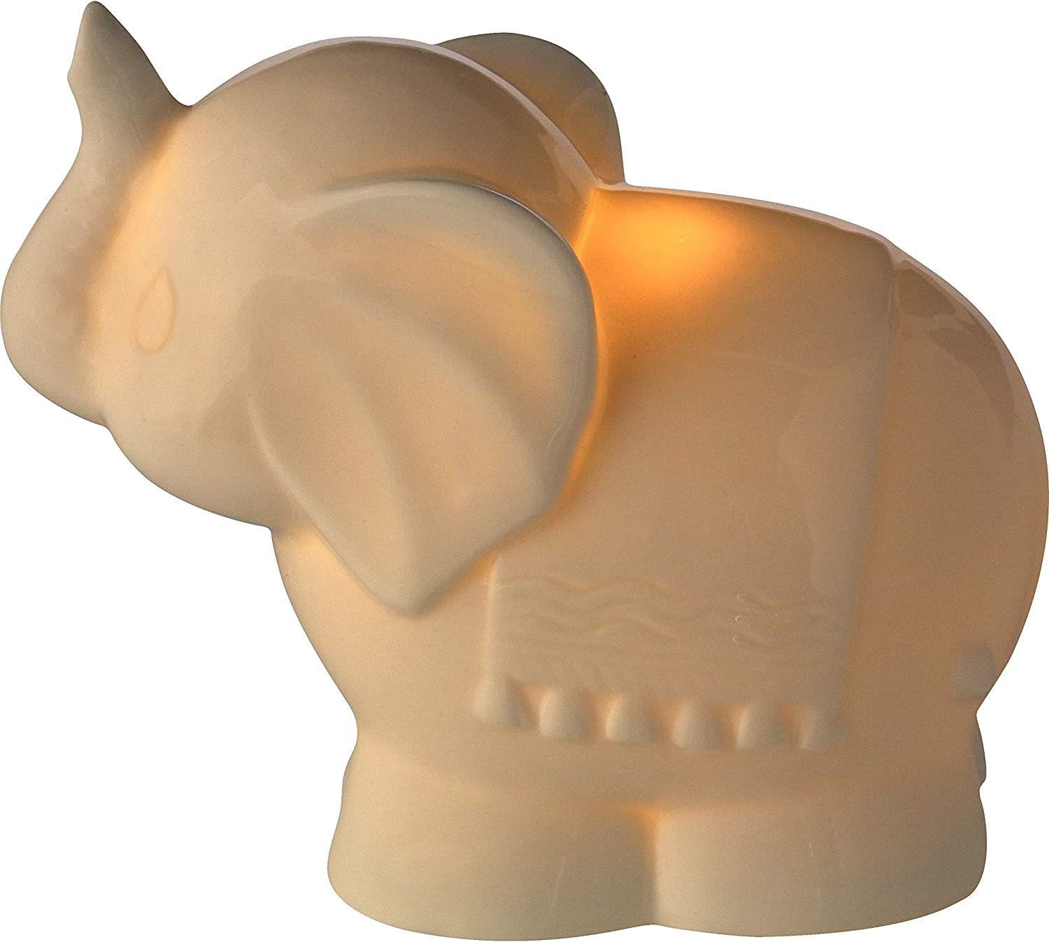 Precious Moments Tuk Elephant Ceramic Battery Operated Nightlight, Beige