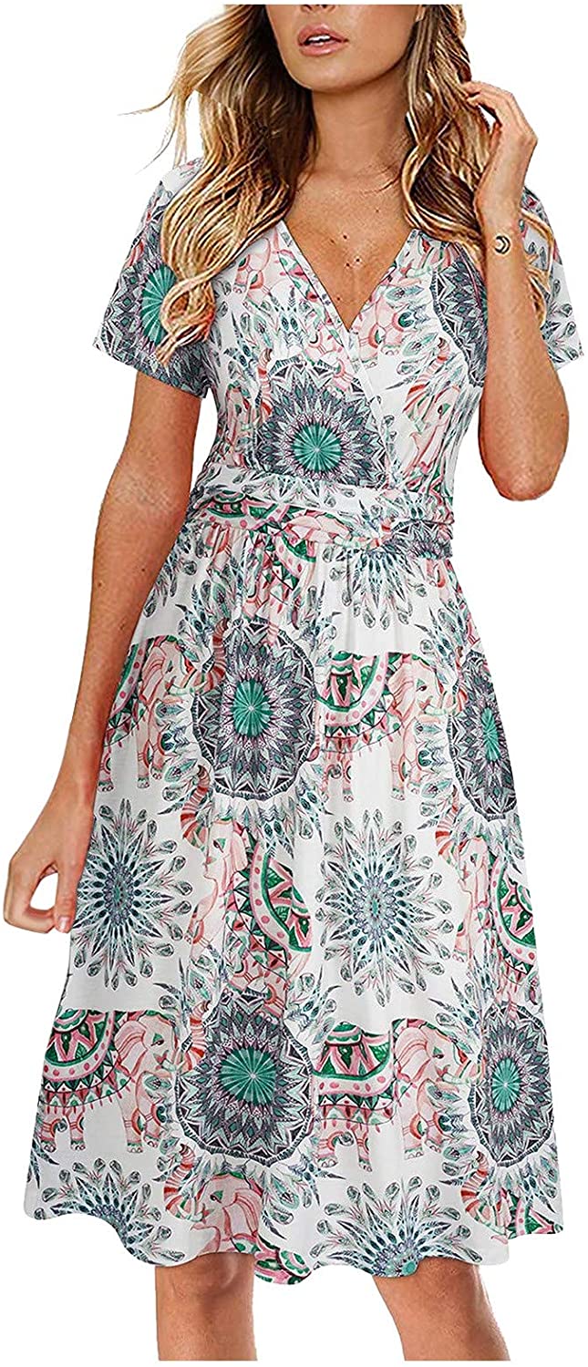 WYTong Women Summer Casual Sleeveless Mini Plain Pleated Tank Vest Dresses Beach Maxi Dress