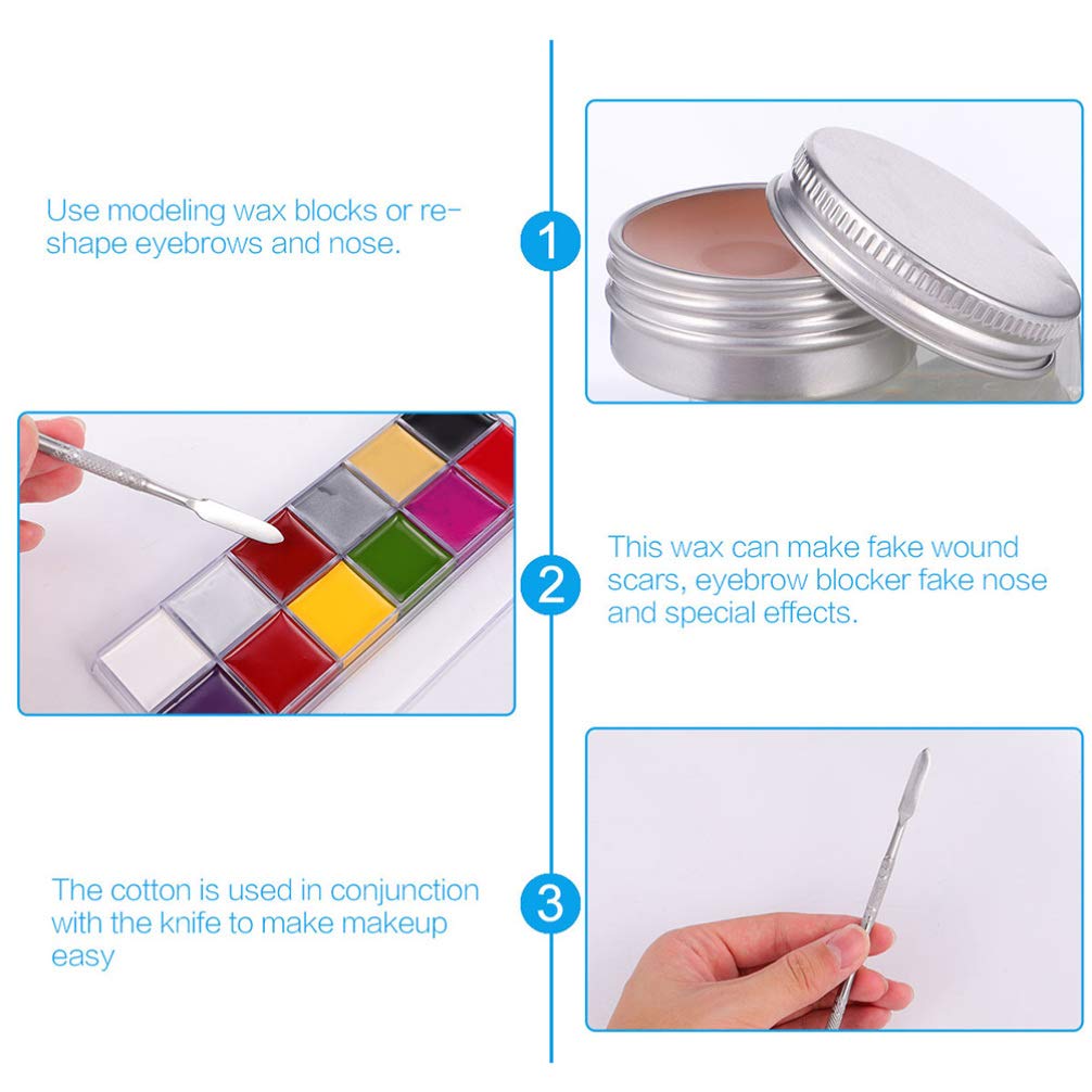 Beaupretty 3pcs Professional Halloween Makeup Kit Special Effects Stage Makeup Fake Wound Scars Wax 