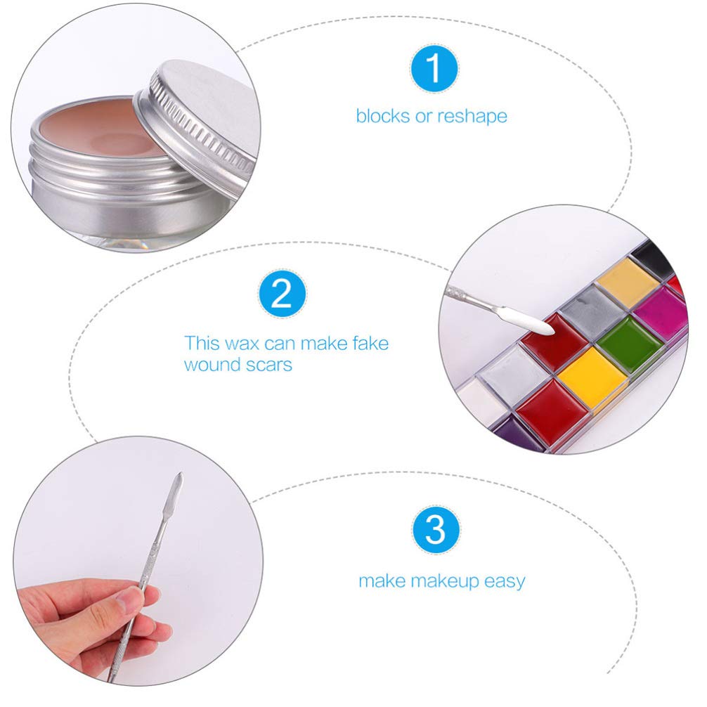 Beaupretty 3pcs Professional Halloween Makeup Kit Special Effects Stage Makeup Fake Wound Scars Wax 