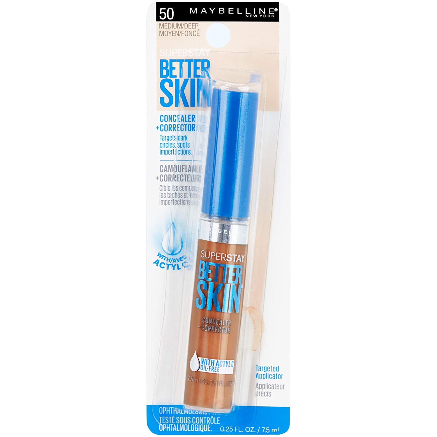 Maybelline New York Superstay Better Skin Concealer, Medium/Deep, 0.25 Fluid Ounce