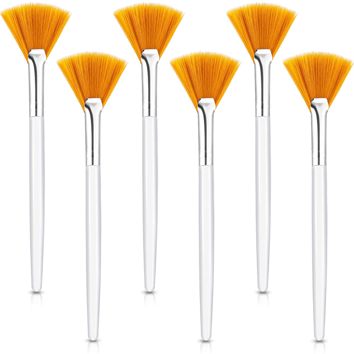 6 Pieces Fan Mask Brushes Soft Fan Facial Mask Applicator Tools Brush Makeup Brushes Cosmetic Tools