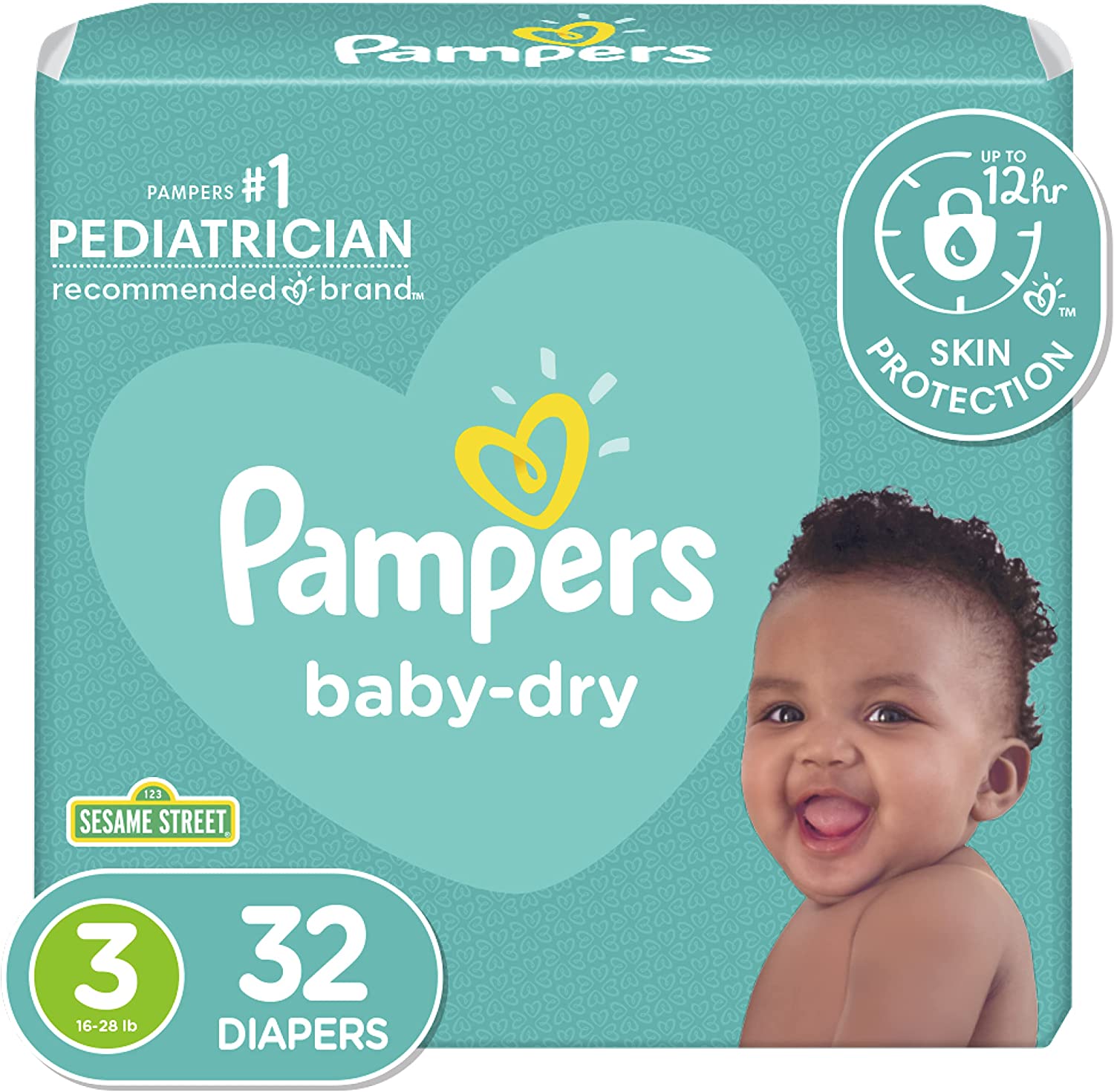 Diapers Size 3, 32 Count - Pampers Baby Dry Disposable Baby Diapers, Jumbo Pack