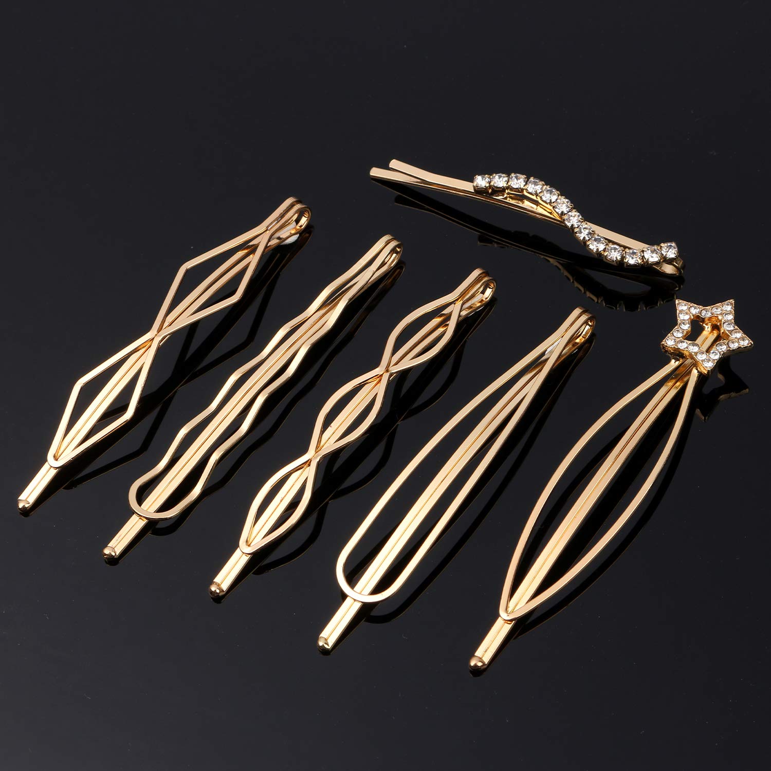 Folansy 20 Pieces Elegant Hair Barrettes Bridal Golden Metal Hair Clip Artificial Pearl Hair Pins an