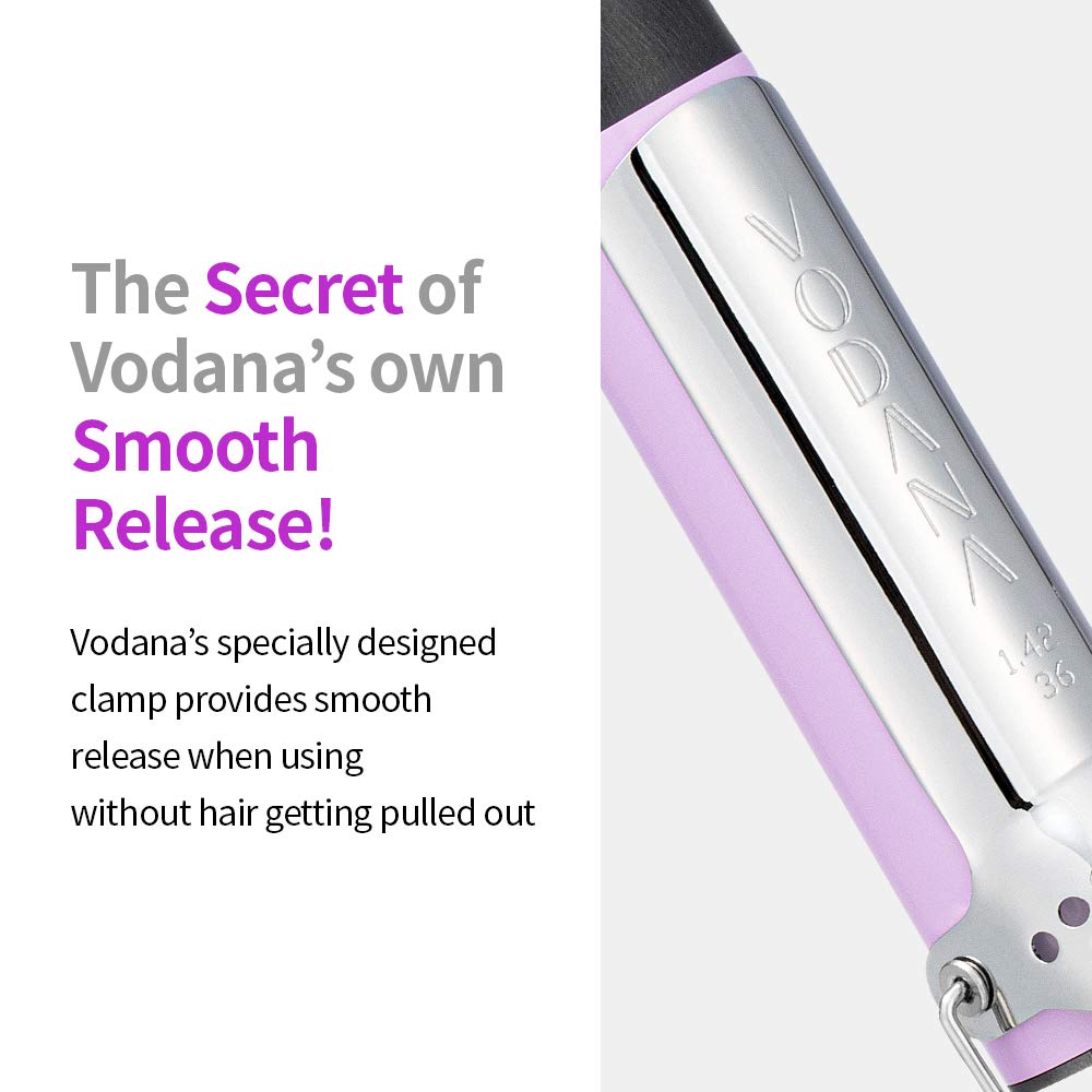 VODANA Professional GlamWave Ceramic Curling Iron, Natural Curls, Hair Curler, Curling Wand, Availab