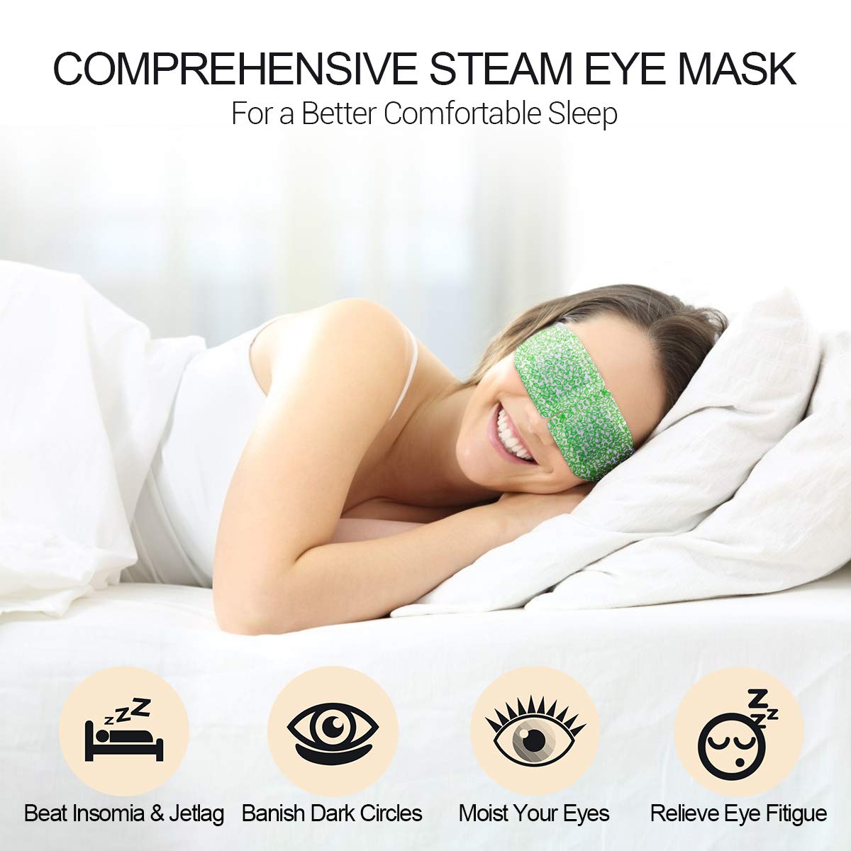 2 Boxes Unscented & Tulip Steam Eye Mask, 1 Box for Each Fragrance