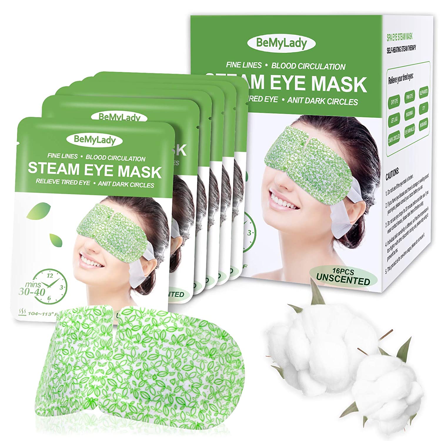 2 Boxes Unscented & Tulip Steam Eye Mask, 1 Box for Each Fragrance