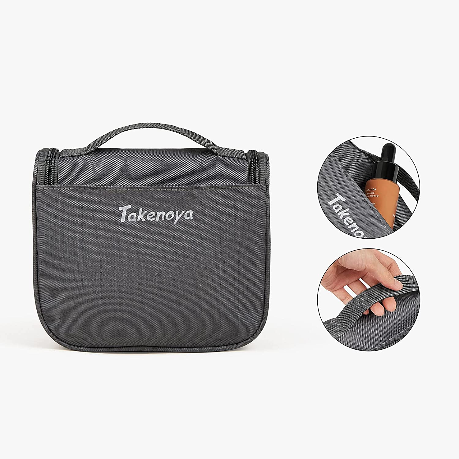 Toiletry Bag with Hanging Hook, Travel Organizer for Men and Women, Cosmetic Bag for Skincare Produ