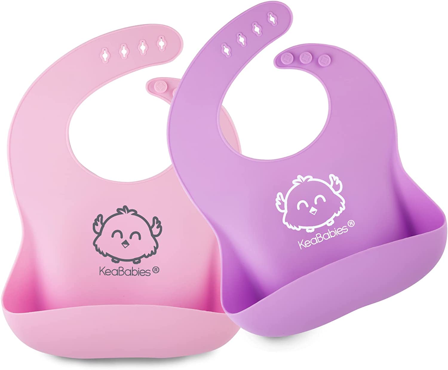 Baby Silicone Bibs - Waterproof, Easy Wipe Silicone Bib for Babies, Toddlers