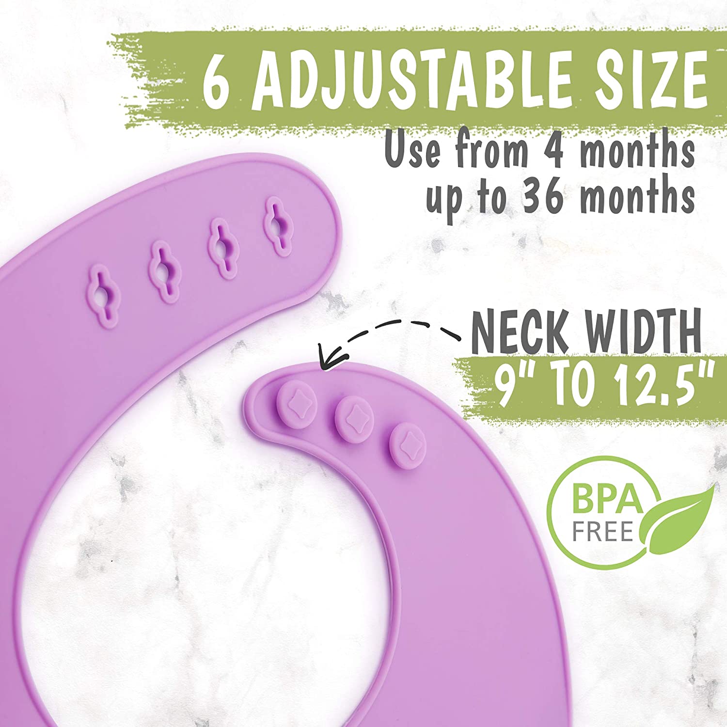 Baby Silicone Bibs - Waterproof, Easy Wipe Silicone Bib for Babies, Toddlers