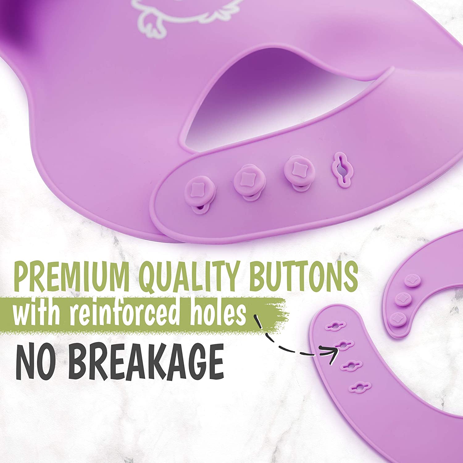 Baby Silicone Bibs - Waterproof, Easy Wipe Silicone Bib for Babies, Toddlers