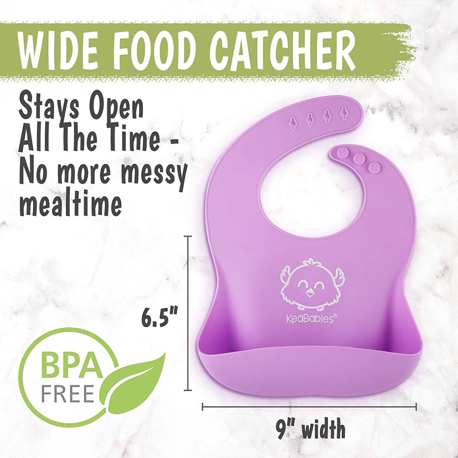 Baby Silicone Bibs - Waterproof, Easy Wipe Silicone Bib for Babies, Toddlers