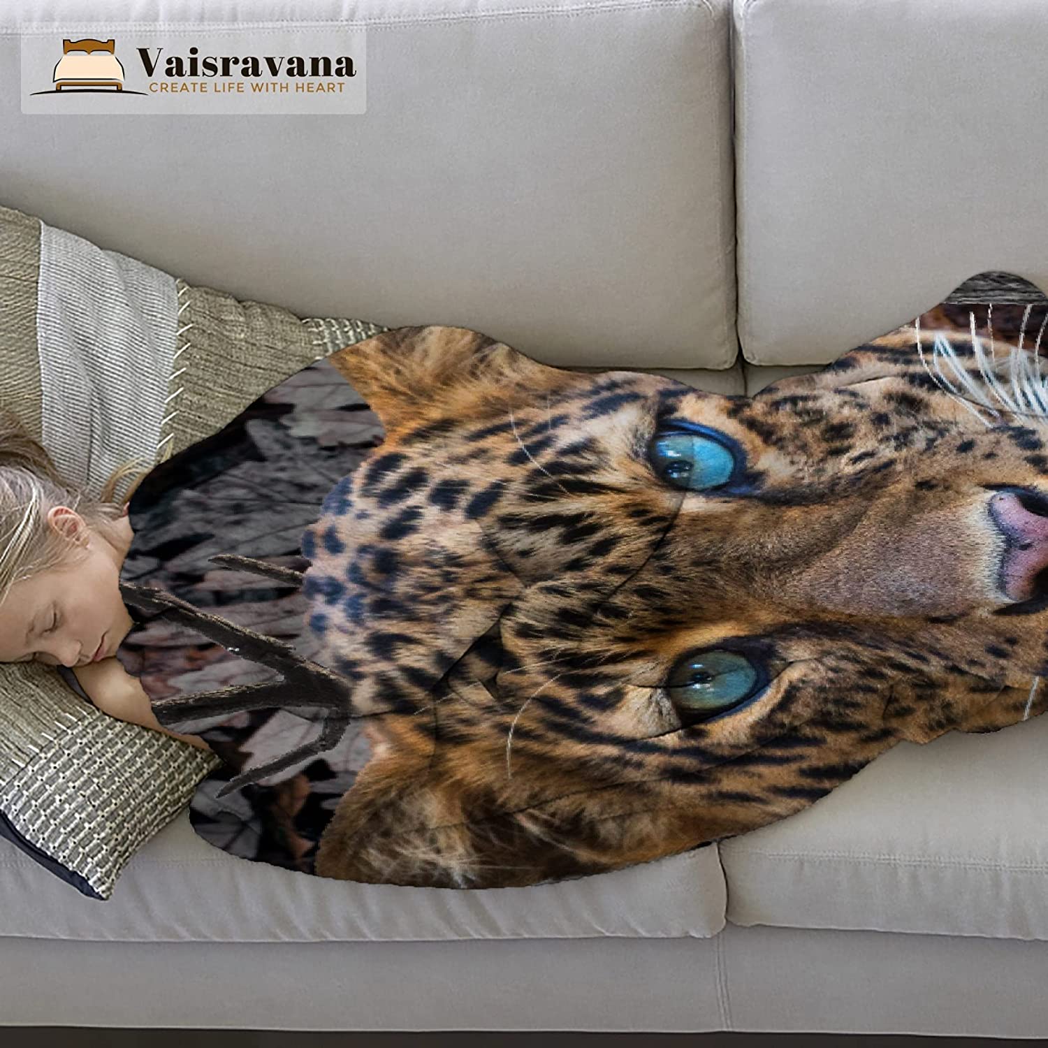 Camo Buck Leopard Forest Fleece Throw Blanket No-Shedding Soft, Warm & Lightweight Perfect for Bed S