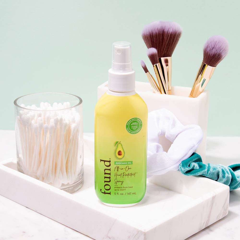 FOUND Haircare Avocado Oil All-in-one Heat Protectant Spray, 5 Fl Oz | Styling Treatment | Lightweig