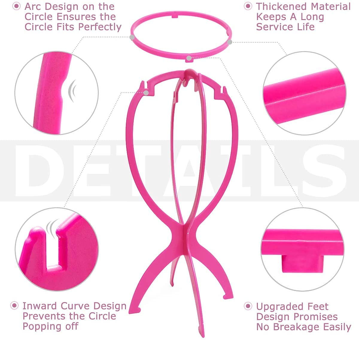 Dreamlover Wig Head Stands for Wigs, Wig Holder Stands for Female, 3 Pack