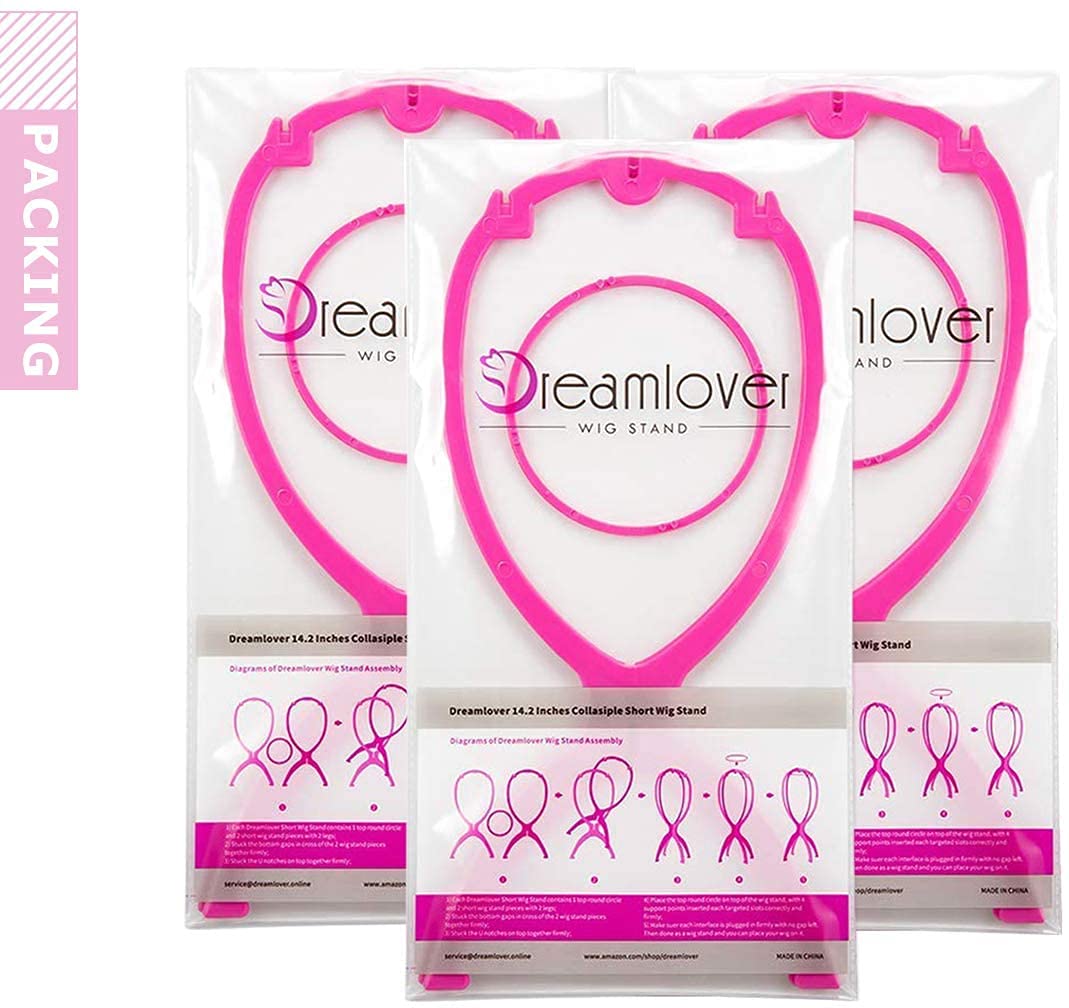 Dreamlover Wig Head Stands for Wigs, Wig Holder Stands for Female, 3 Pack