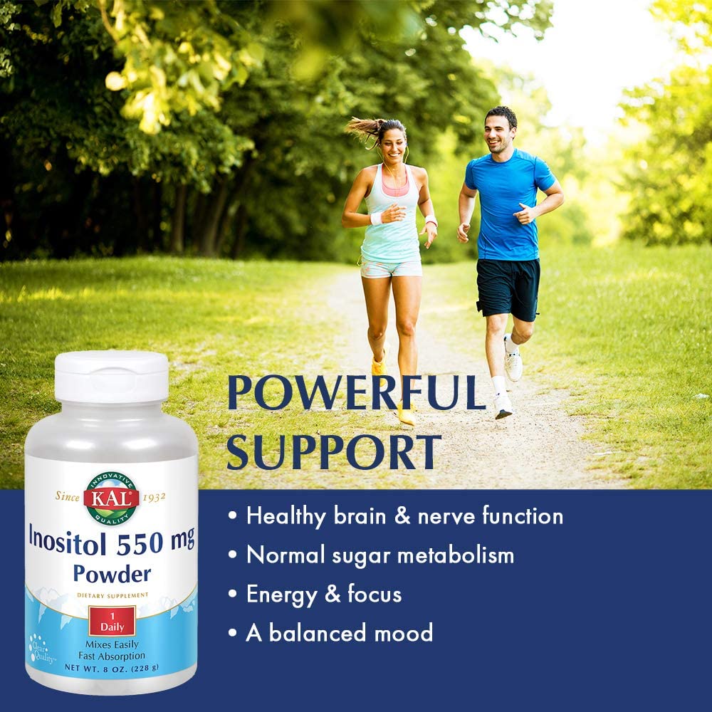 KAL Inositol Powder 550mg | Brain, Nervous System & Mood Support, Healthy Glucose Metabolism | 8oz, 