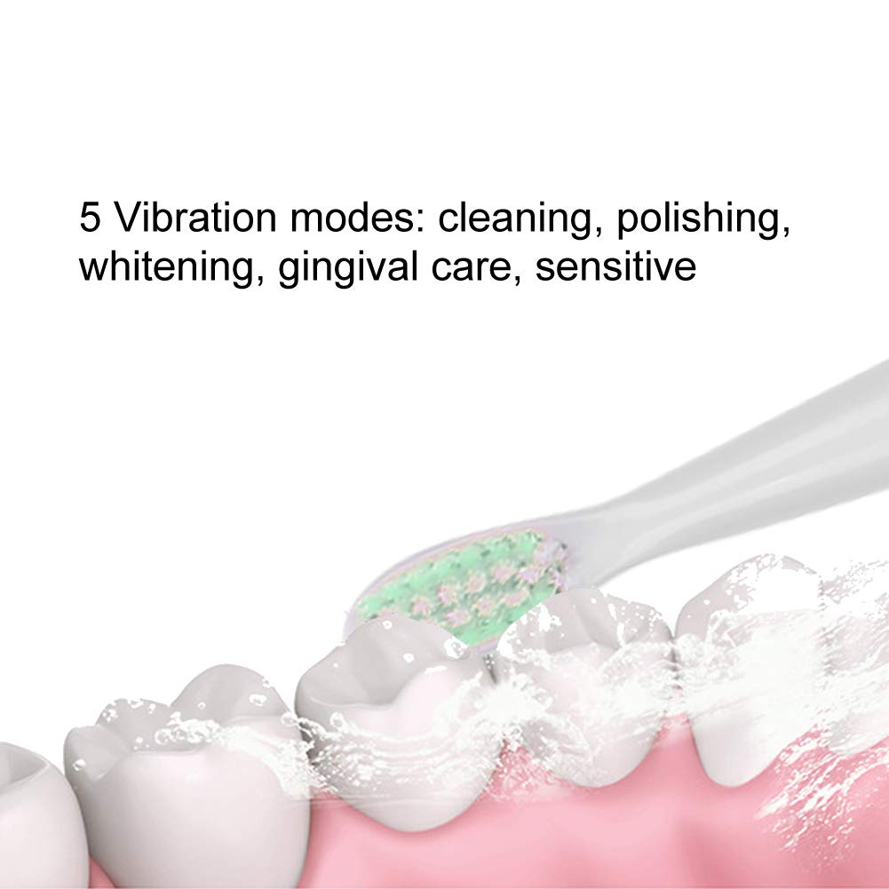 Electric Sonic Toothbrush, USB Rechargeable Electric Toothbrush, Soft Hair Waterproof Ultra Whitenin