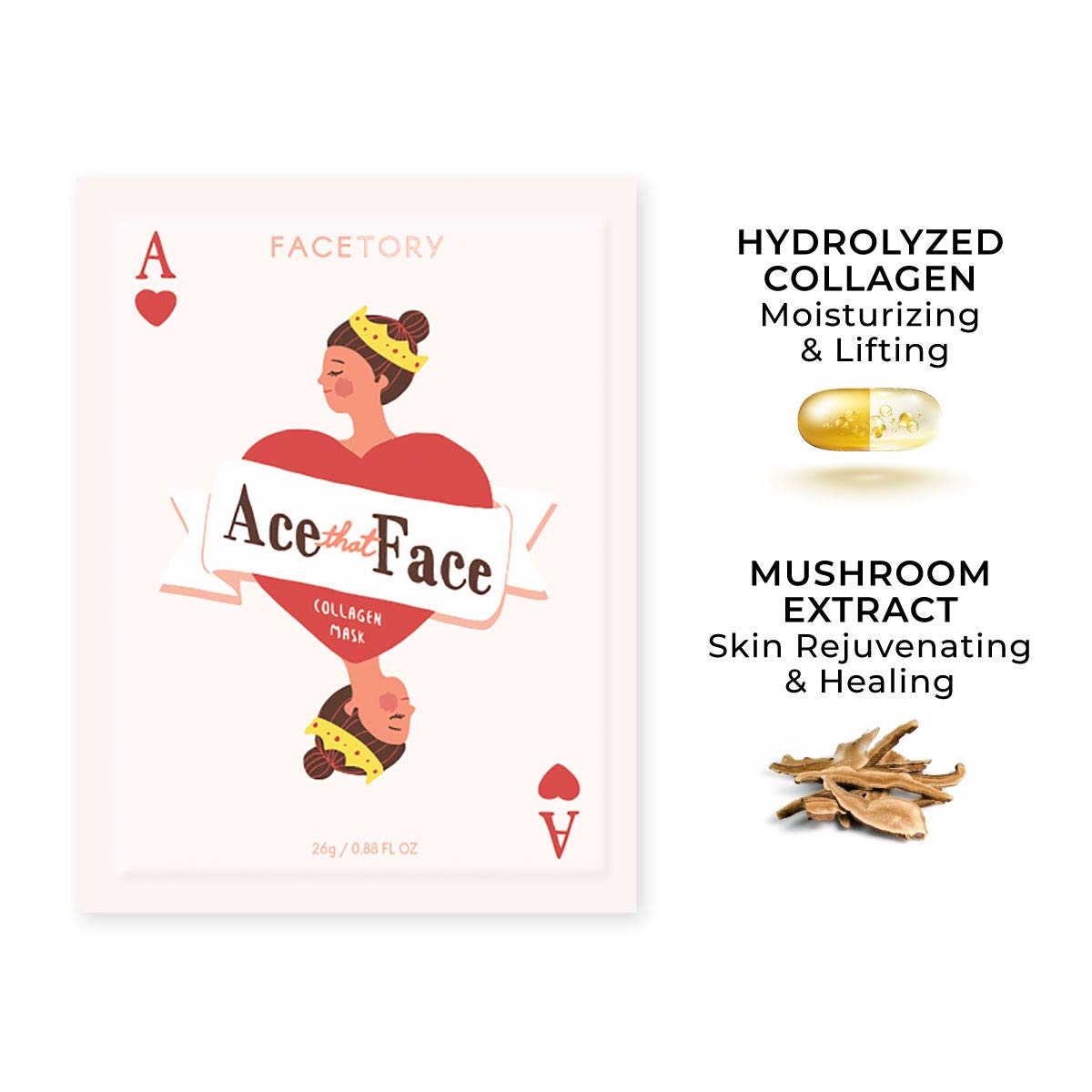 FaceTory Ace that Face Collagen Mask (Single Mask)- Nourishing, Plumping, and Anti-Aging