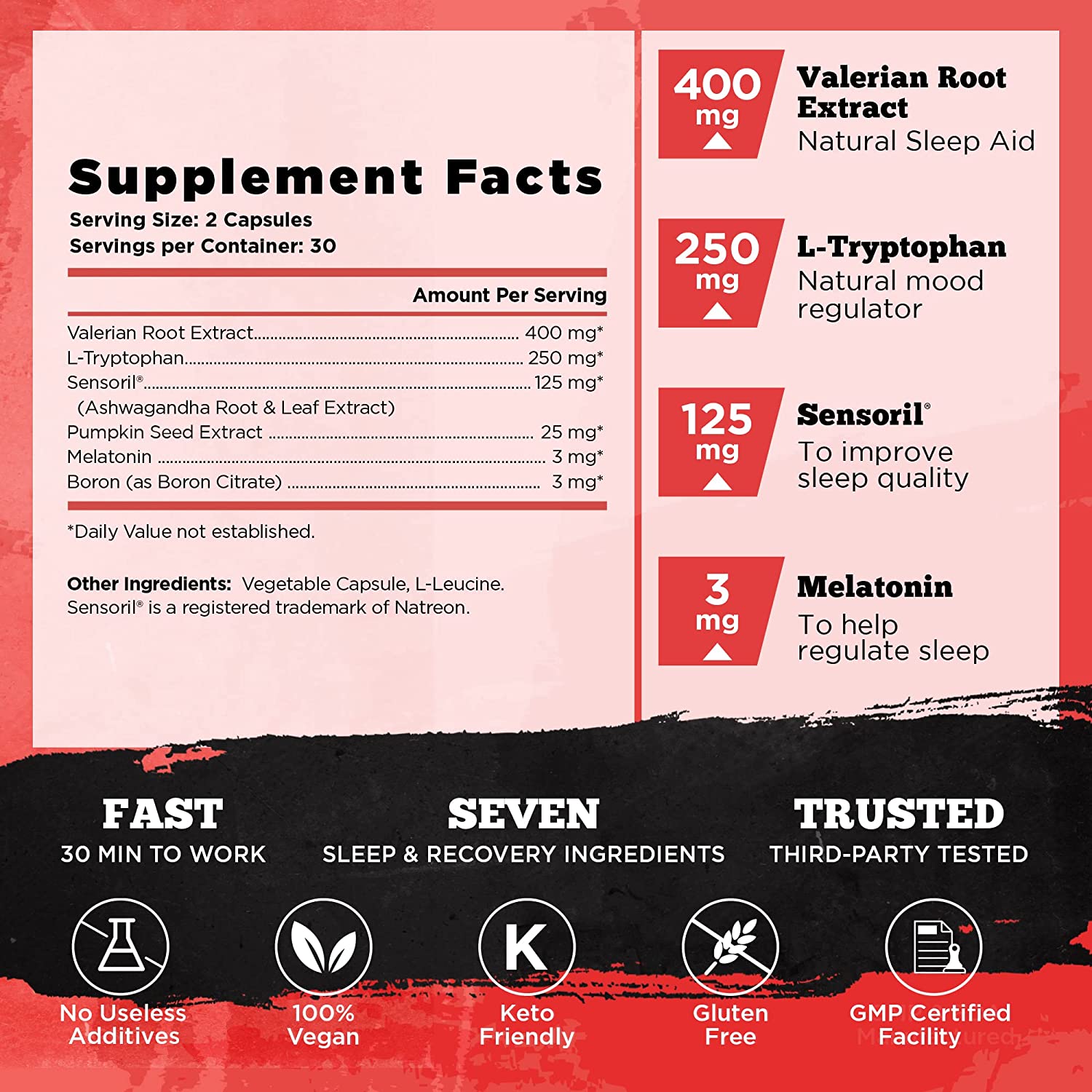 Vintage Bliss Melatonin Sleep Supplement - Deep Sleep Promoting Muscle Recovery Supplement - Melaton