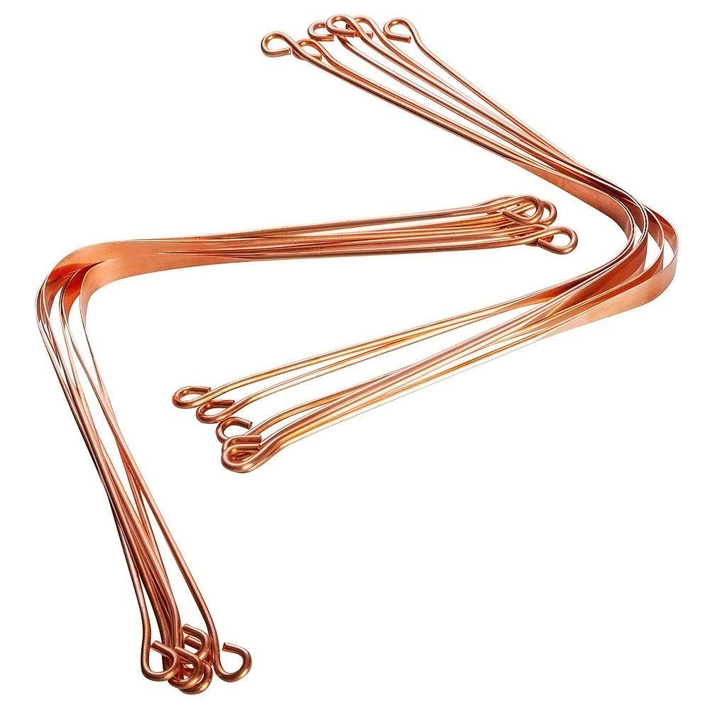 HealthAndYoga(TM) Copper Tongue Cleaners - Relief from Bad Breath - Oral Hygiene (Set of 12)