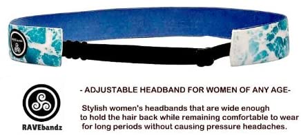 RAVEbandz! Women’s Adjustable Elastic Headbands (Field Hockey) - for Fashion or Workouts - Non Sli