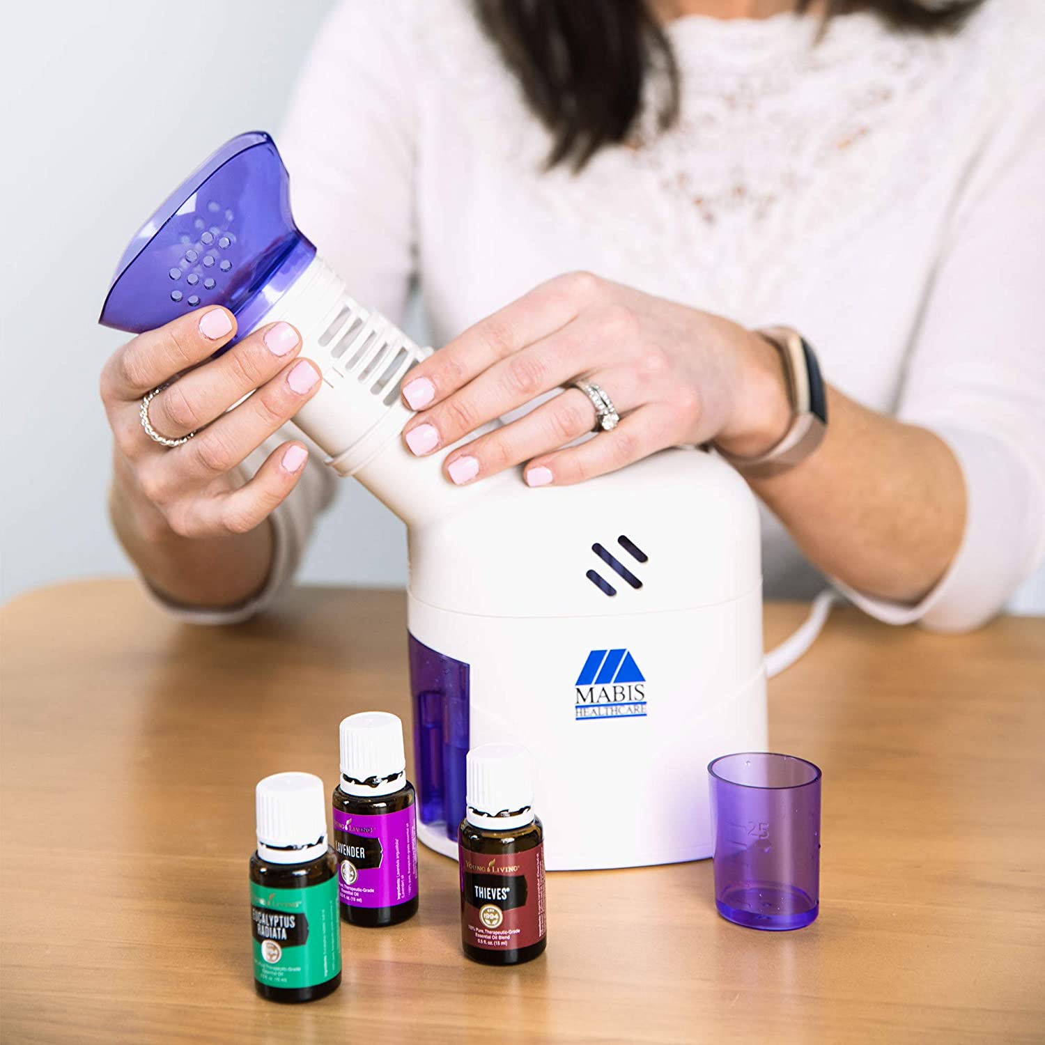 MABIS Facial Steamer, Steam Inhaler, Personal Humidifier, Vaporizer or Vocal Steamer with Aromathera